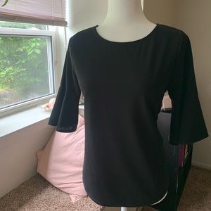Black flutter sleeve top